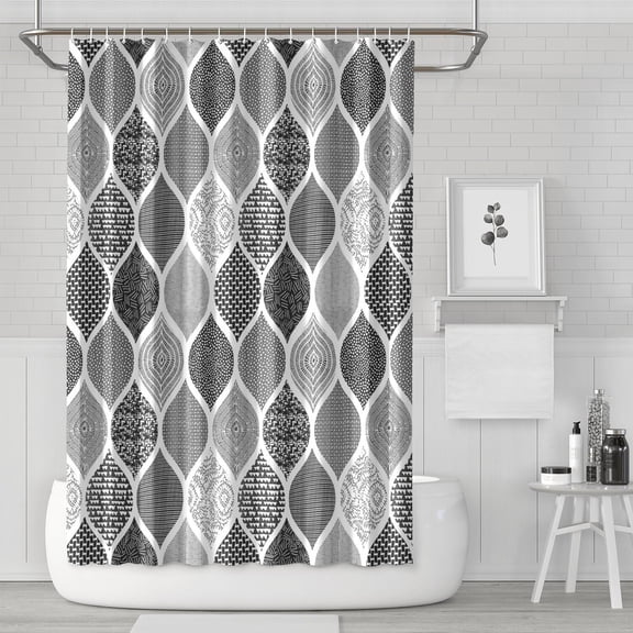 Waterproof Bohemian Shower Curtain 72x72 Inch Boho Style Polyester Unique Shower Curtain for Bathroom Hotel Home Decor with 12 Plastic Hooks