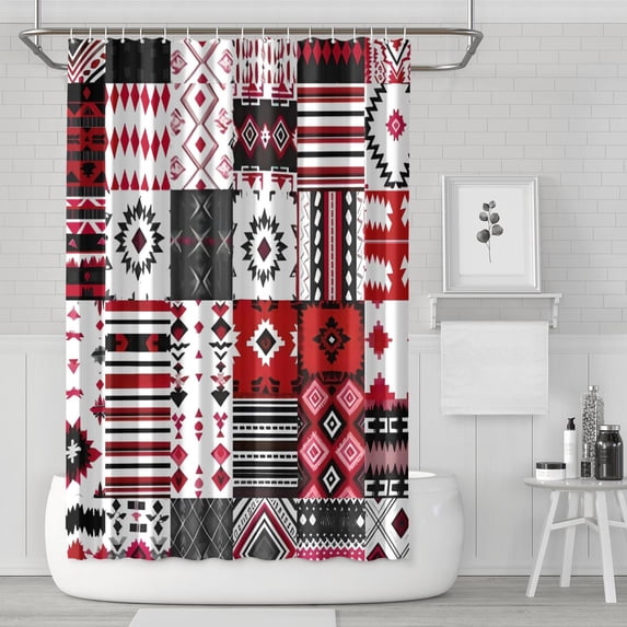 Waterproof Bohemian Shower Curtain 72x72 Inch Boho Style Polyester Unique Shower Curtain for Bathroom Hotel Home Decor with 12 Plastic Hooks