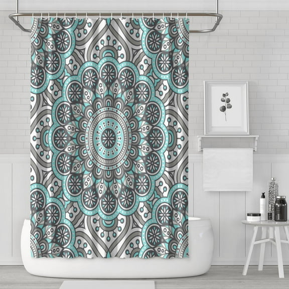 Waterproof Bohemian Shower Curtain 72x72 Inch Boho Style Polyester Unique Shower Curtain for Bathroom Hotel Home Decor with 12 Plastic Hooks