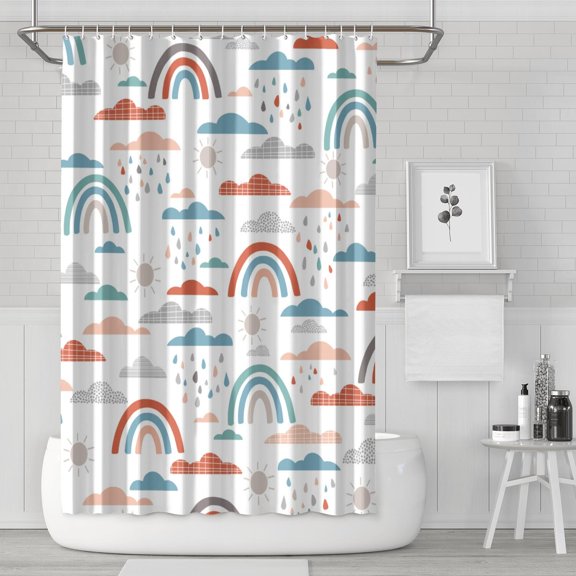 Waterproof Bohemian Shower Curtain 72x72 Inch Boho Style Polyester Unique Shower Curtain for Bathroom Hotel Home Decor with 12 Plastic Hooks