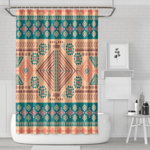 Waterproof Bohemian Shower Curtain 72x72 Inch Boho Style Polyester Unique Shower Curtain for Bathroom Hotel Home Decor with 12 Plastic Hooks
