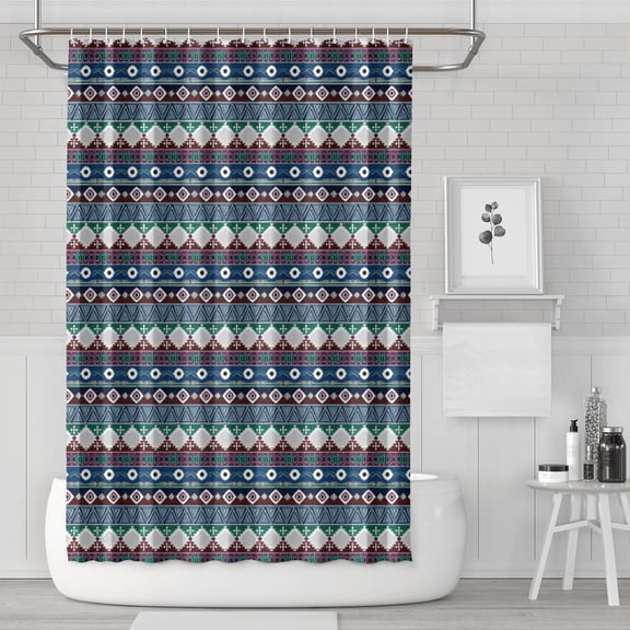 Waterproof Bohemian Shower Curtain 72x72 Inch Boho Style Polyester Unique Shower Curtain for Bathroom Hotel Home Decor with 12 Plastic Hooks