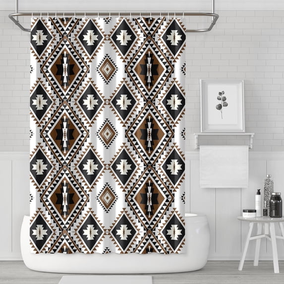 Waterproof Bohemian Shower Curtain 72x72 Inch Boho Style Polyester Unique Shower Curtain for Bathroom Hotel Home Decor with 12 Plastic Hooks