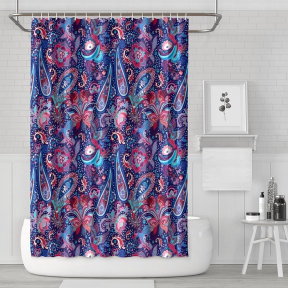 Waterproof Bohemian Shower Curtain 72x72 Inch Boho Style Polyester Unique Shower Curtain for Bathroom Hotel Home Decor with 12 Plastic Hooks