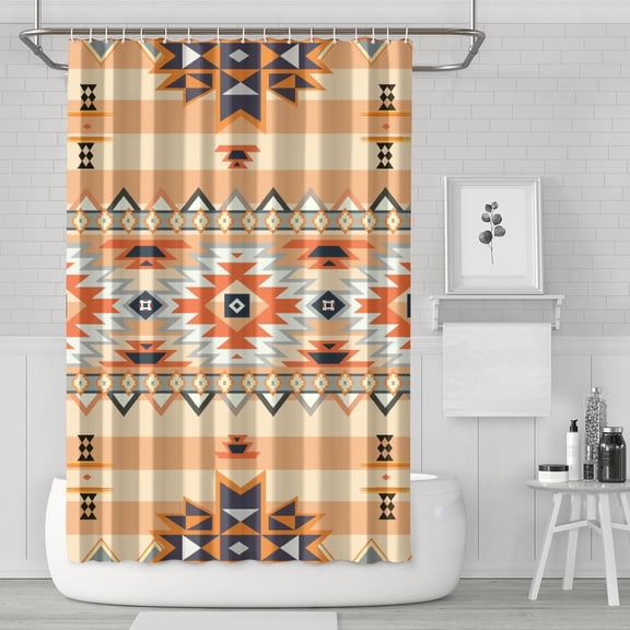 Waterproof Bohemian Shower Curtain 72x72 Inch Boho Style Polyester Unique Shower Curtain for Bathroom Hotel Home Decor with 12 Plastic Hooks