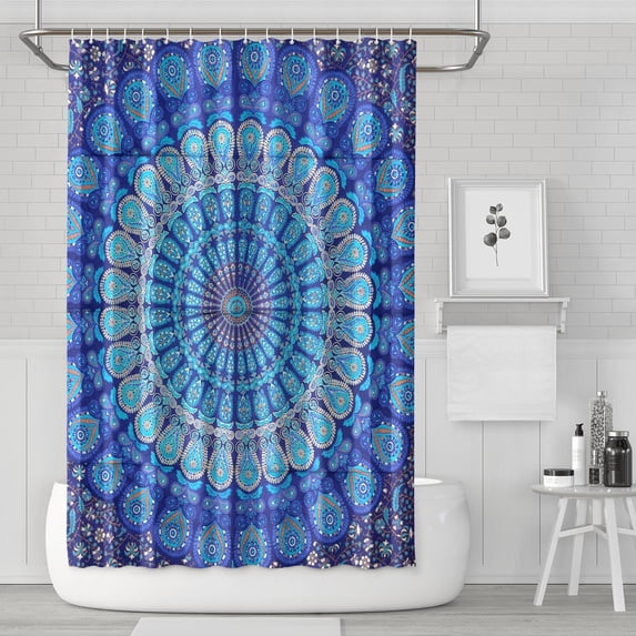 Waterproof Bohemian Shower Curtain 72x72 Inch Boho Style Polyester Unique Shower Curtain for Bathroom Hotel Home Decor with 12 Plastic Hooks