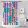 thumbnail image 1 of Waterproof Boho Patchwork Vintage Shower Curtain 72x72 Inch Bohemian Style Stitching Colorful Floral Retro Shower Curtains for Bathroom Hotel Home Decor with 12 Hooks, 1 of 5