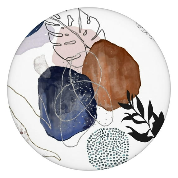 Waterproof Boho Round Tablecloth Fitted Oxford Fabric Table Cloth for 36-44" Round Tables, Summer Picnic Outdoor