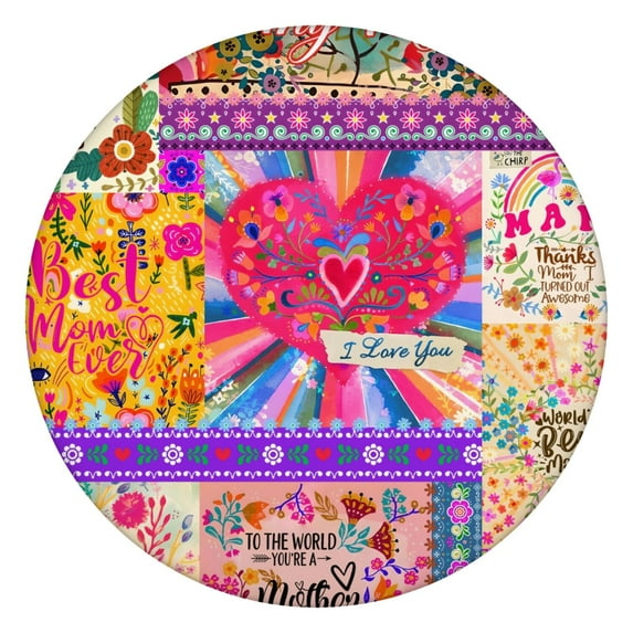 Waterproof Boho Round Tablecloth, Oxford Fabric, Stretch Fit for 36-44" Tables, Great for Hosting Guests or BBQ Use