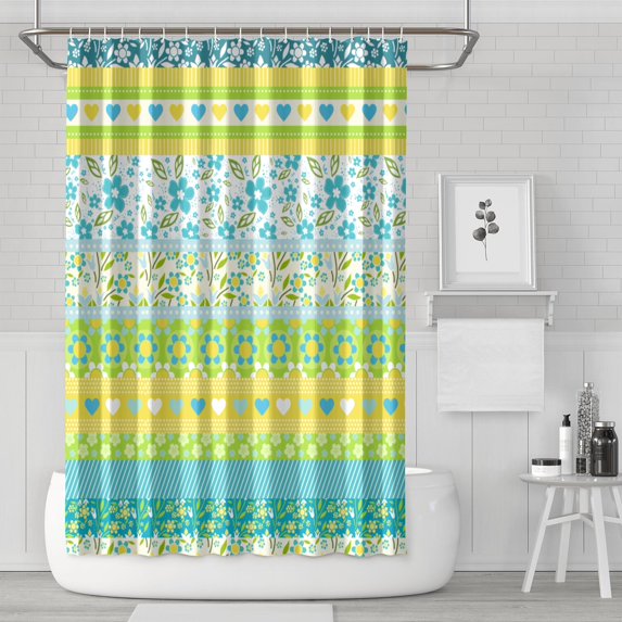 Waterproof Boho Style Shower Curtain 72x72 Inch Bohemian Colorful Floral Shower Curtains for Bathroom Hotel Home Decor with 12 Hooks