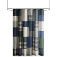 thumbnail image 1 of Waterproof Boho Style Shower Curtain, Cottage Styling,Pieced Patchwork Plaid Design,Farmhouse Bathroom Décor,Machine Washable,72" x 72" Green, 1 of 6