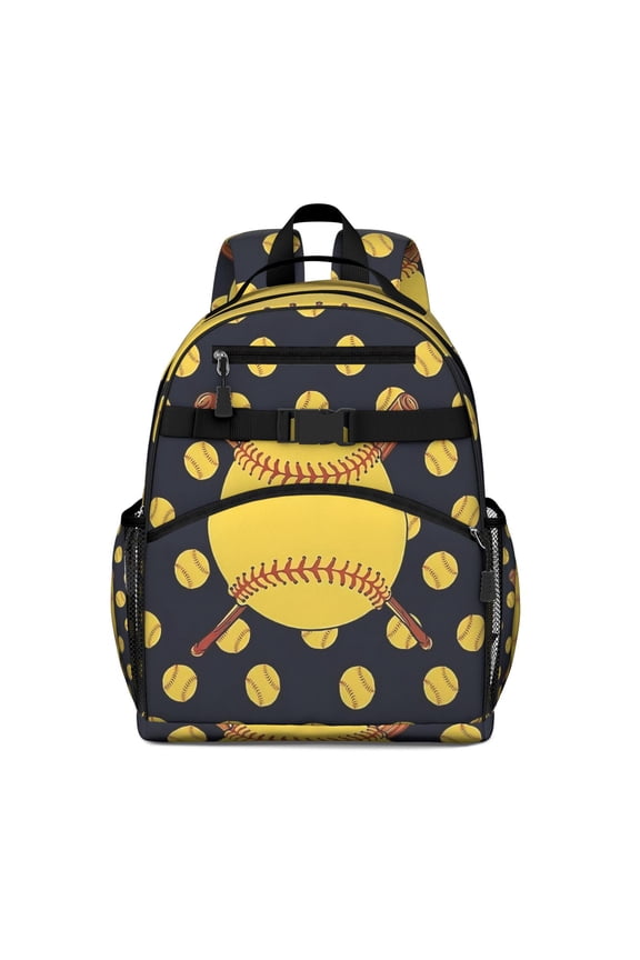Waterproof Book Bag for Students - Adjustable Spine-Protecting Backpack with Side Pockets, Sports Team Print Backpack for Teen Athletes, Great for Daily Use