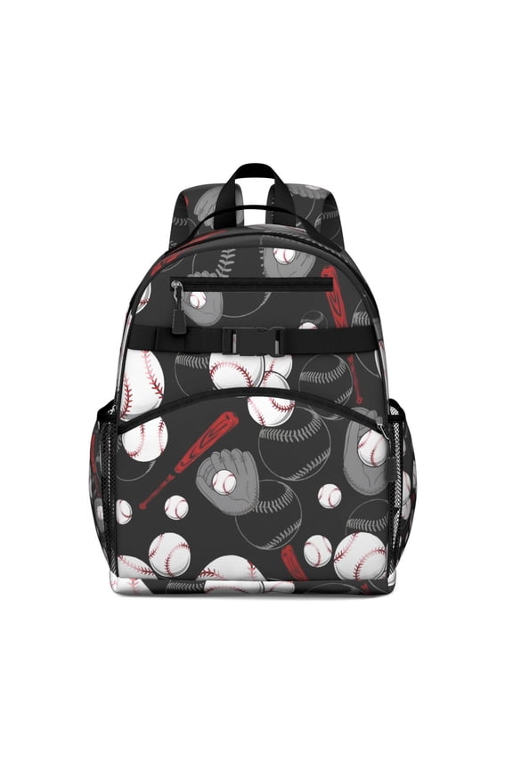 Waterproof Book Bag for Students - Adjustable Spine-Protecting Backpack with Side Pockets, Sports Team Print Backpack for Teen Athletes, Great for Daily Use
