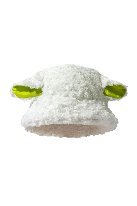 Waterproof Boonie Bucket Hat - Military Style Sun Hat Rain Cute Cartoon Sheep Ear Basin Hat Korean Version Fashion Student Couple Lamb Hair Sunshade Hat