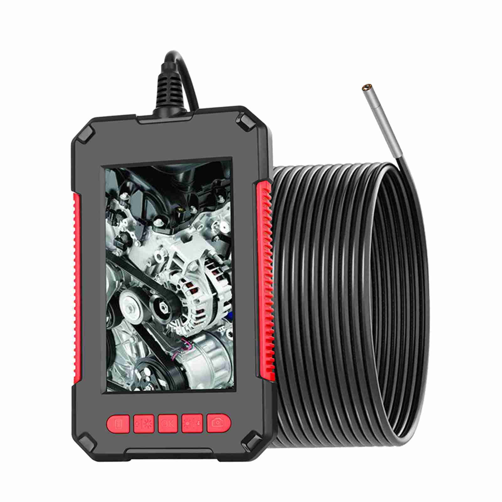Waterproof Borescope Waterproof P40 Portable Handheld Industrial Endoscope Borescope Inspection Camera IP67 Waterproof 3.9mm Lens Built-in 6pcs Adjustable LEDs with 4.3 Inch High-definition 1080P