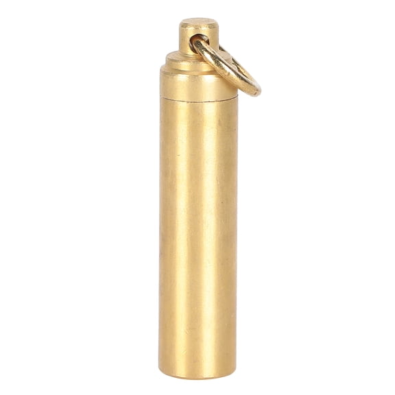 Waterproof Brass Capsule Container, 2.6 inch Mini Metal Storage Tank for EDC Gear and Emergency Pills