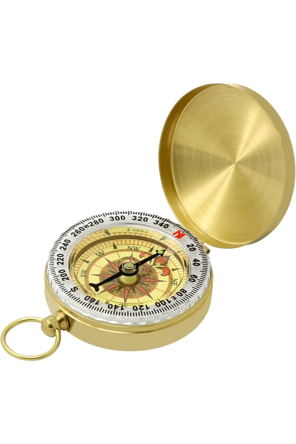 Waterproof Brass Compass for Hiking, Survival & Navigation Large Dial Pocket Compass with Keychain Loop, Ideal Metal Brujula de Mano for Kids, Scouts, Hunting & Compass Gifts for Men