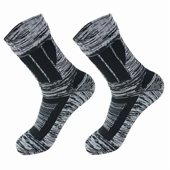 Waterproof Breathable Hiking Socks, 3-Layer Moisture-Wicking Crew Socks with Reinforced Heel for Trekking, Wading, Fishing & Skiing