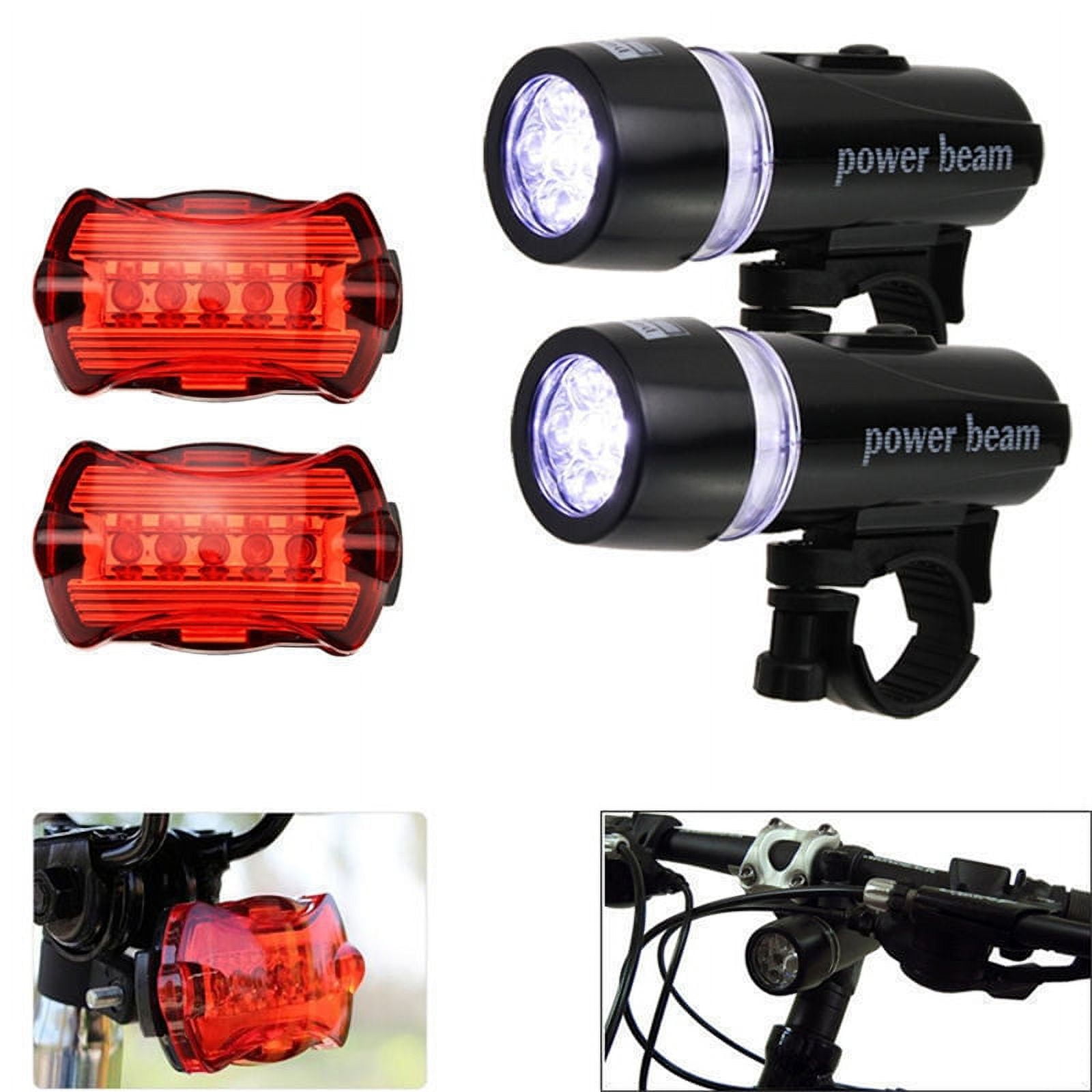 Waterproof Bright 5 LED Bike Bicycle Cycle Front and Rear Back Tail .WA ...
