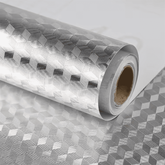 Waterproof Brushed PVC Silver Wall Sticker Wardrobe Cabinet Self Adhesive Furniture Wallpaper,A,1 * Wall Sticker,Silver