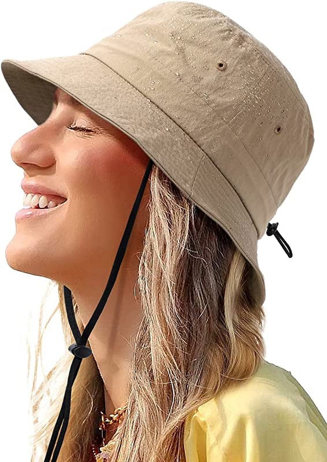 Waterproof Bucket Hat for Women Men Rain Hat UPF 50 Wide Brim