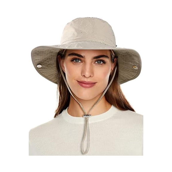 Waterproof Bucket Rain Hat for Women Wide Brim Summer UPF50+ Cowboy Sun Hat Men Foldable Soft Floppy Beach Hat