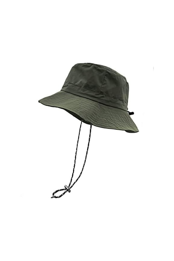 Waterproof Bucket Rain Hat with Chin Strap Quick Dry Packable Boonie Sun Hat Safari Hat UV Protection