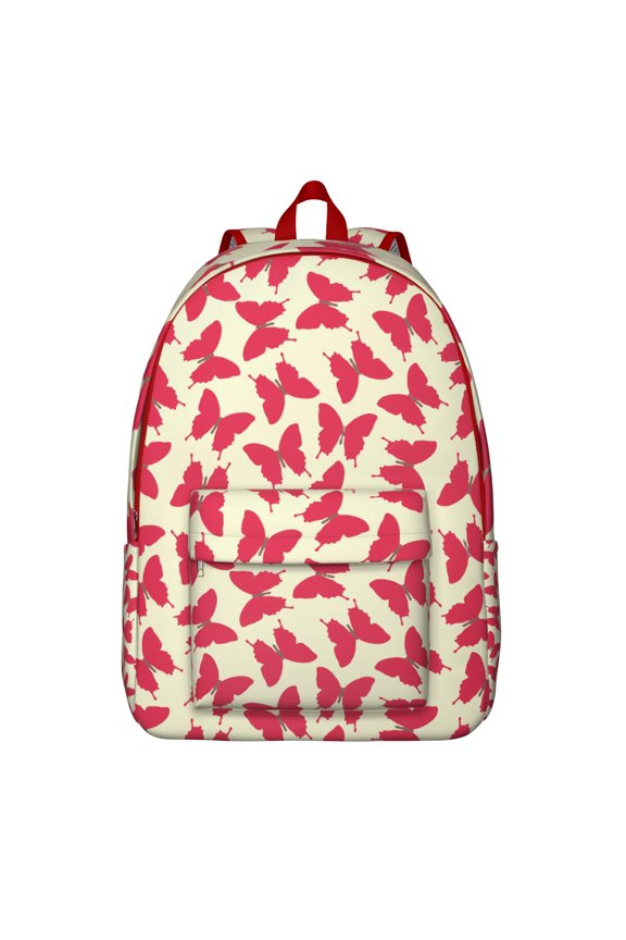 Waterproof Butterfly Print Backpack, Durable School Bag Featuring Colorful Flowers and Artistic Aesthetic Design