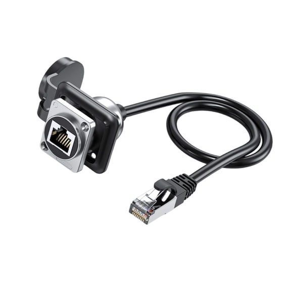 Waterproof CAT6A RJ45 Male to Female Socket Industrial Ethernet Cable Extender Adapter Networking Panel Module Connector