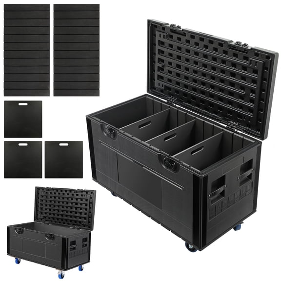 Waterproof Cable Trunk Road Case with 360 Caster, 44.5'' Professional Stackable Heavy Duty Rolling Road Cases for Pro Audio & DJ Equipment Storage