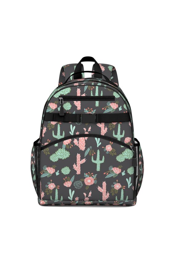 Waterproof Cactus Backpack - Ergonomic School Bag with Chest Strap, Breathable Padded Design for Teens & Students, Durable Travel Daypack