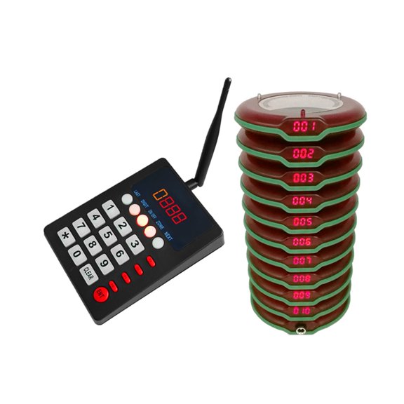 Waterproof Call Pager System Restaurant Guest Waiter Wireless Queuing Calling Paging System Coaster Pagers