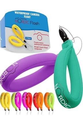 Camera Float Strap (2-Pack) – Wrist Lanyard for GoPro Hero 10, 12, 13, DJI Action 5 Pro, Insta360 X4, Ace Pro 2, Fujifilm, Kodak & Waterproof Cameras, Turquoise & Purple
