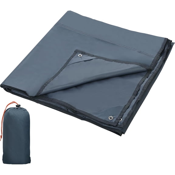 Waterproof Camping Tarp, Grey/Green in 1 Multifunctional Tent Footprint for Camping, Hiking, Backpacking