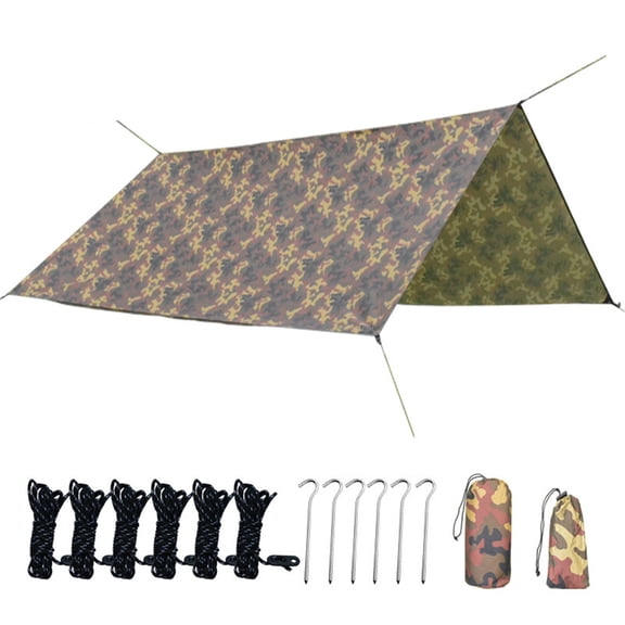 Waterproof Camping Tarp Tent Tarpaulin, Ultralight Multifunctional UV Protection Sun Shade Tent, Ideal for Camping, Hiking, Picnic, Outdoor Activities