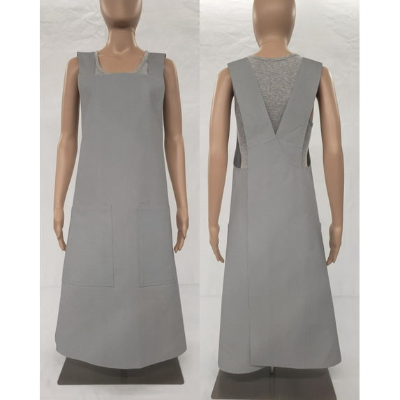 Waterproof Canvas Cross Back Apron by Penny's Needful Things (Gray)