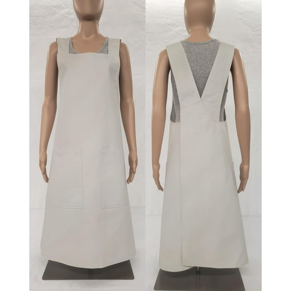 Waterproof Canvas Cross Back Apron by Penny's Needful Things (Ivory)