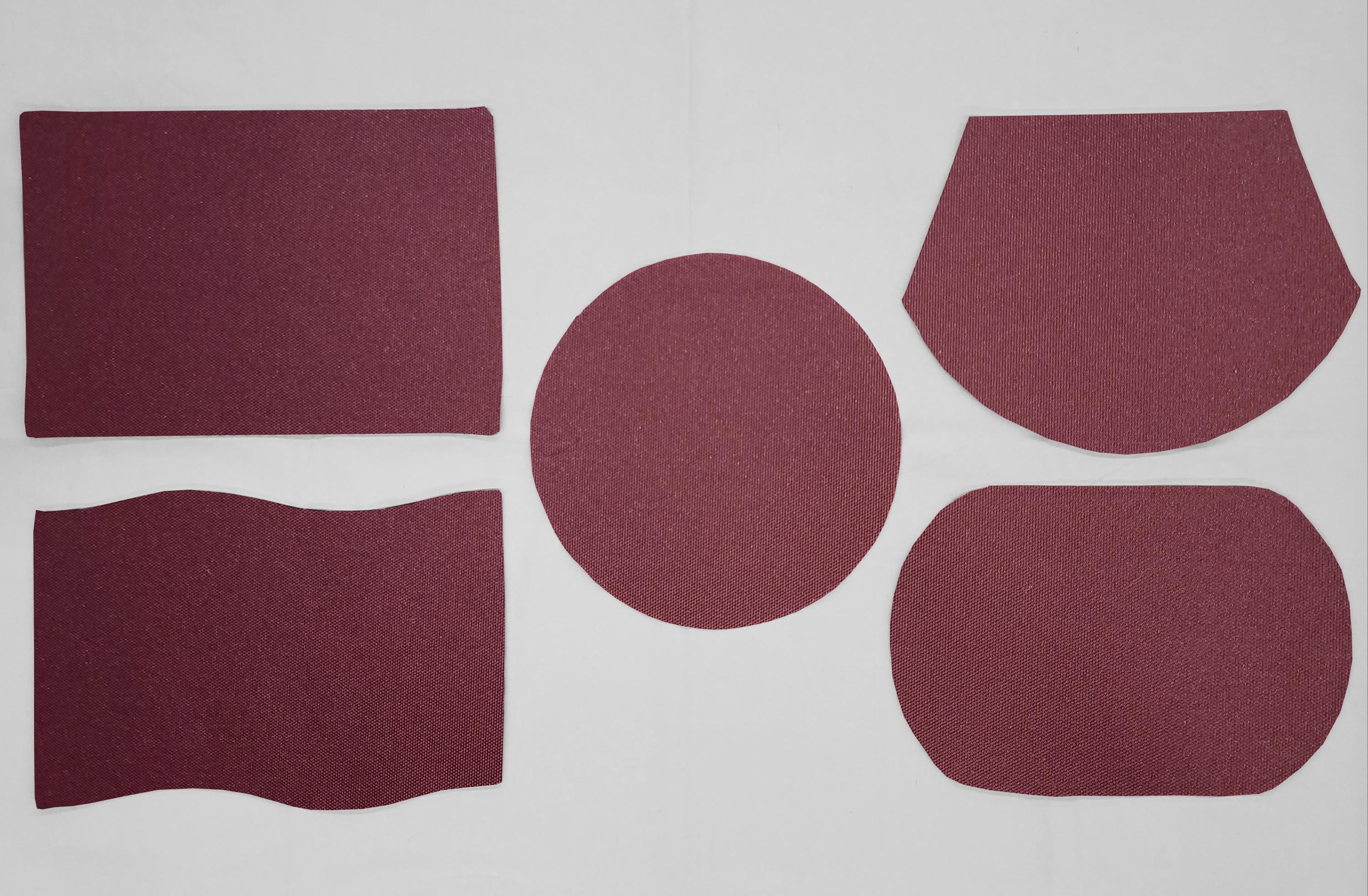 Waterproof Canvas Placemats by Penny's Needful Things (Round - Set of 6) (Burgundy)