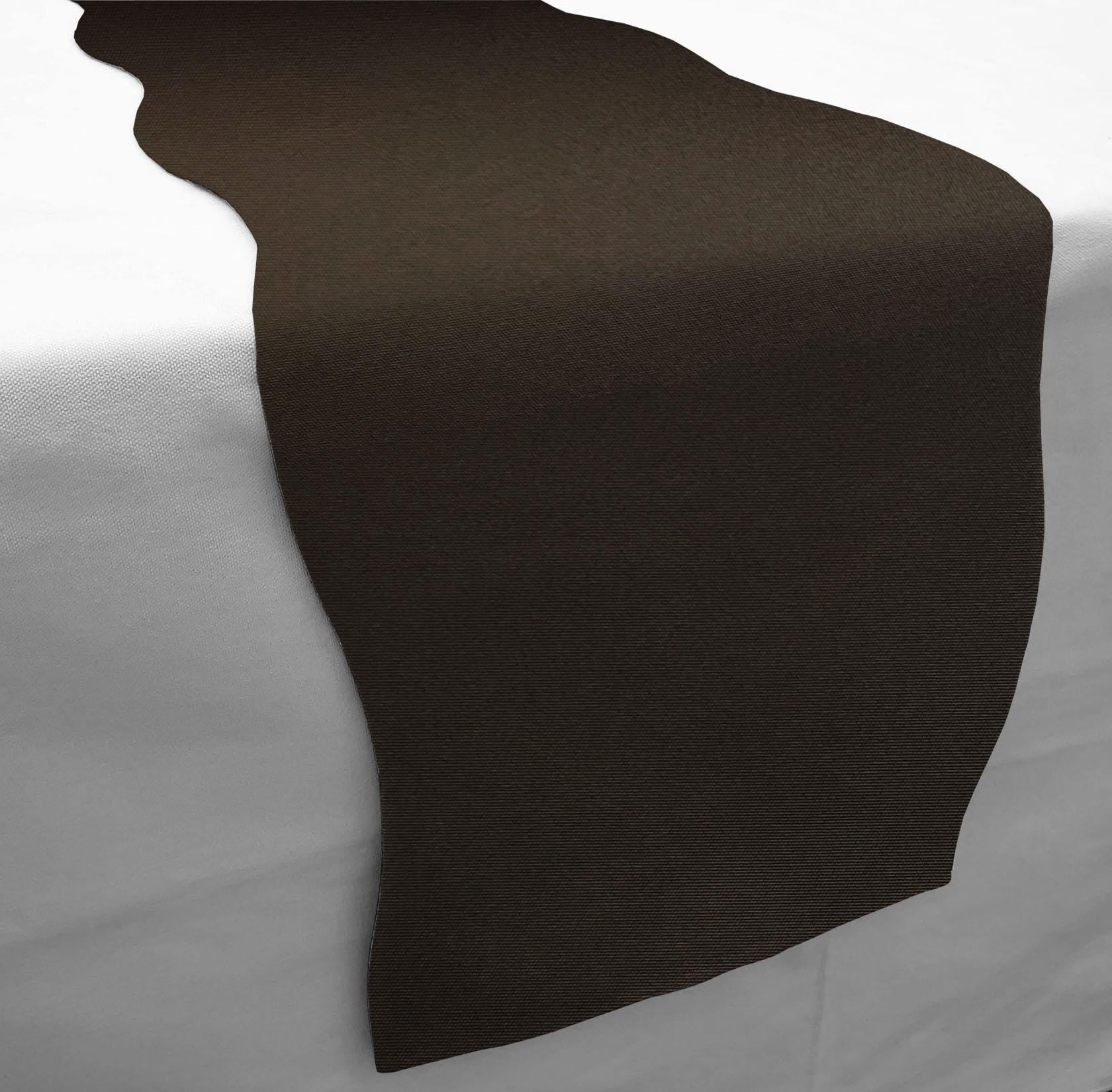 Waterproof Canvas Table Runner by Penny's Needful Things (4 Feet Long - SCALLOPED) (Dark Brown)