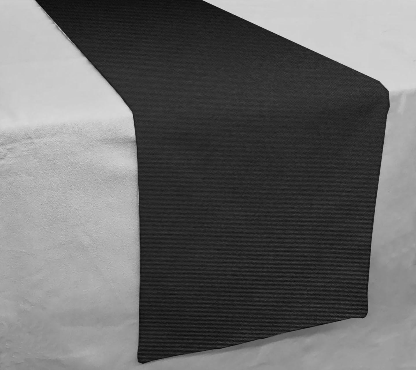 Waterproof Canvas Table Runner by Penny's Needful Things (6 Feet Long - STRAIGHT) (Black)
