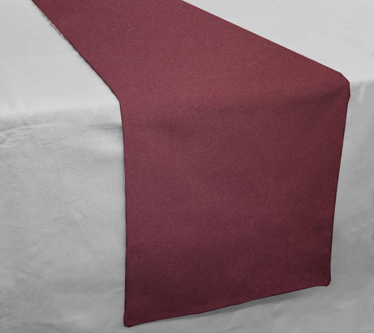 Waterproof Canvas Table Runner by Penny's Needful Things (7 Feet Long - STRAIGHT) (Burgundy)