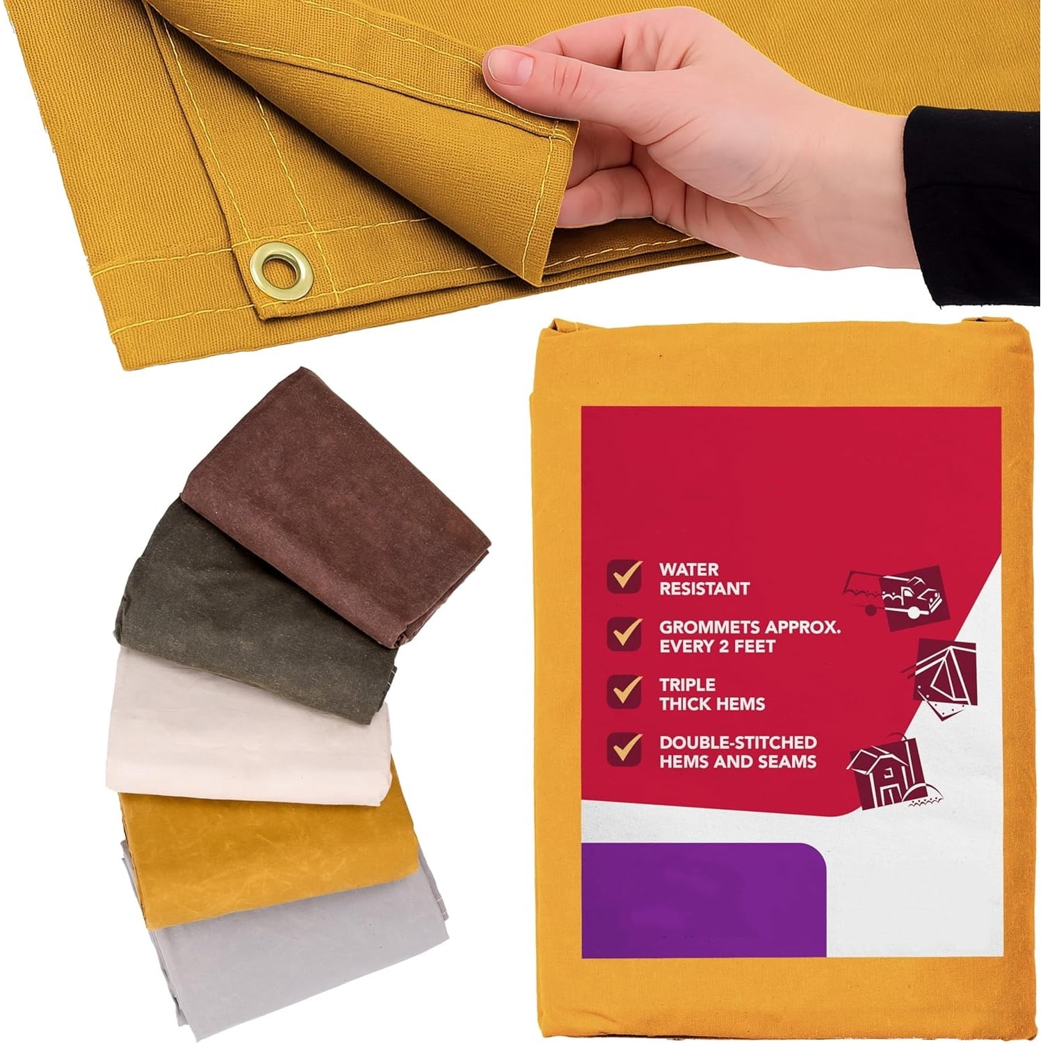 Waterproof Canvas Tarp Cover – Heavy Duty Duck Cloth, Waxed Canvas