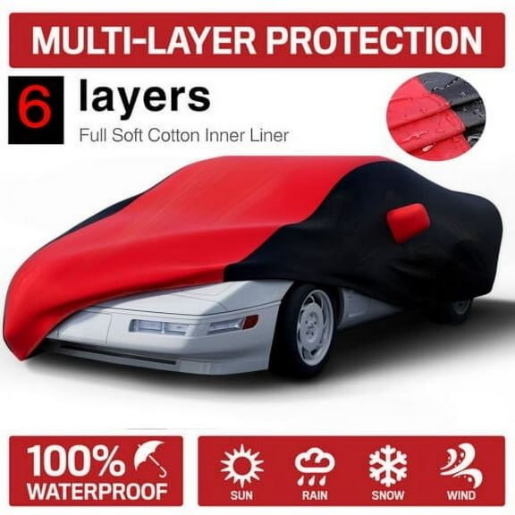 Waterproof Car Cover for 1984-1996 C4 Stingray C4 Chevy Corvette Outdoor Indoor UV Protection No Fade