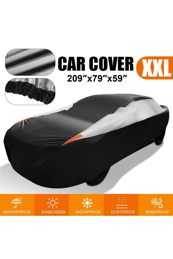 Waterproof Car Cover for Sedan All Weather Universial Fit Outdoor Indoor Protection Snow Sun Dust Resistant Windproof, 209x79x59 inches