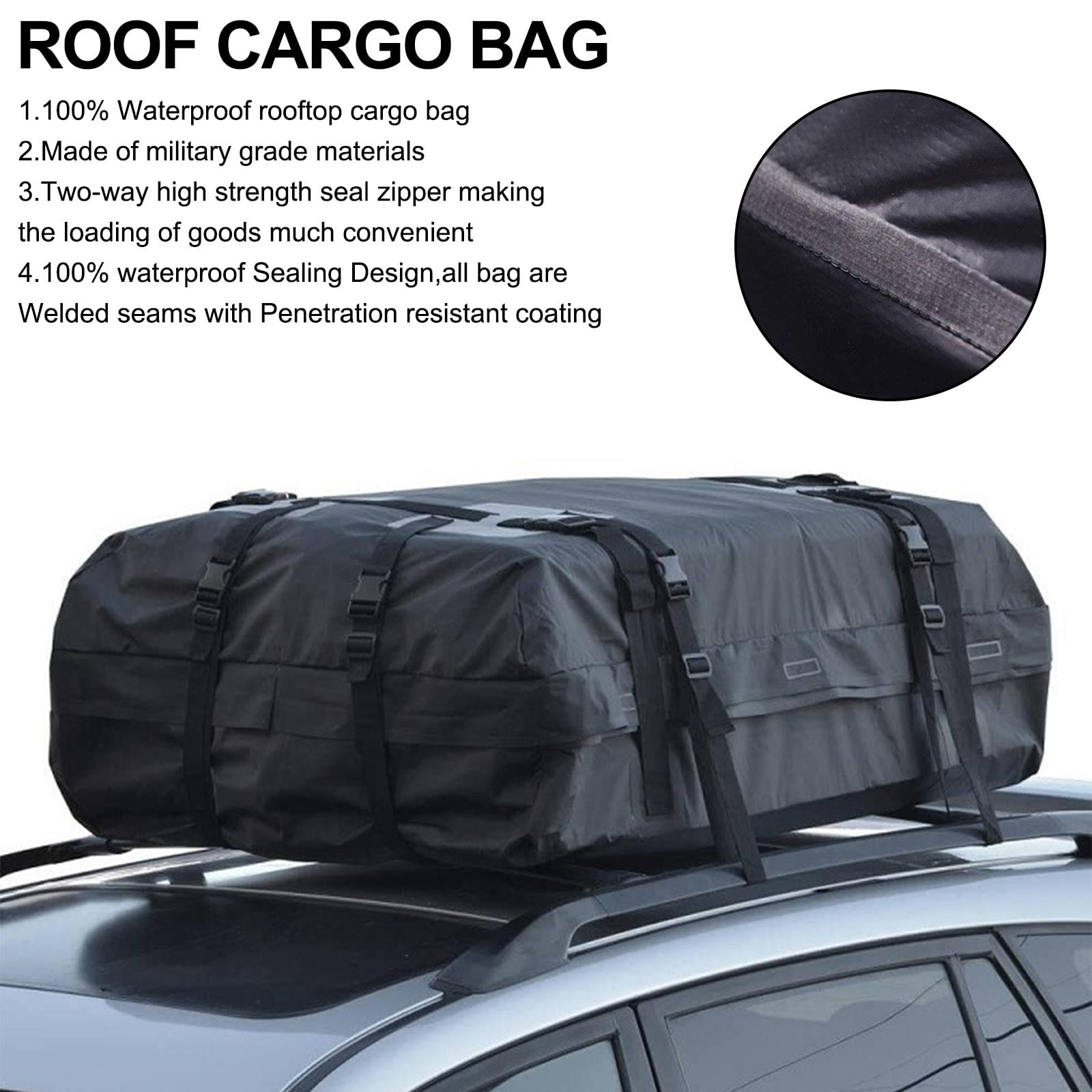 Waterproof Car Roof Top Rack Carrier Cargo Bag Luggage Cube Bag w Non Slip Mat Walmart
