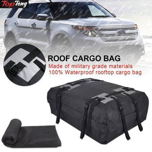 Waterproof Car Roof Top Rack Carrier Cargo Bag Luggage Cube Bag w/ Non-Slip