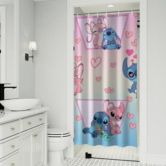 Waterproof Cartoon Movie Shower Curtain for Cartoon Lovers,36x72 Inch Polyester Unique Cartoon Shower Curtain for Bathroom Hotel Home Bathtub Accessories Decor with 7 Plastic Hooks