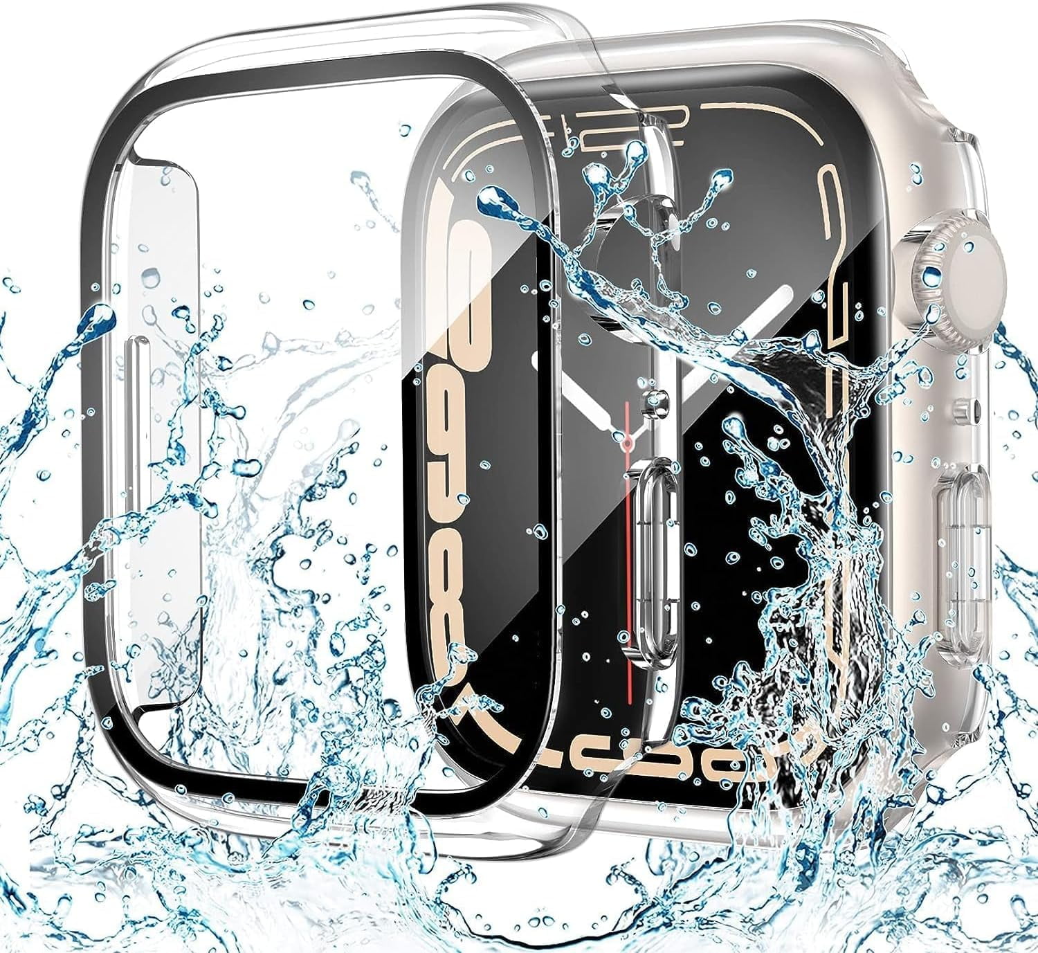 Waterproof Case for Apple Watch Screen Protector 45mm Series 9 8 7