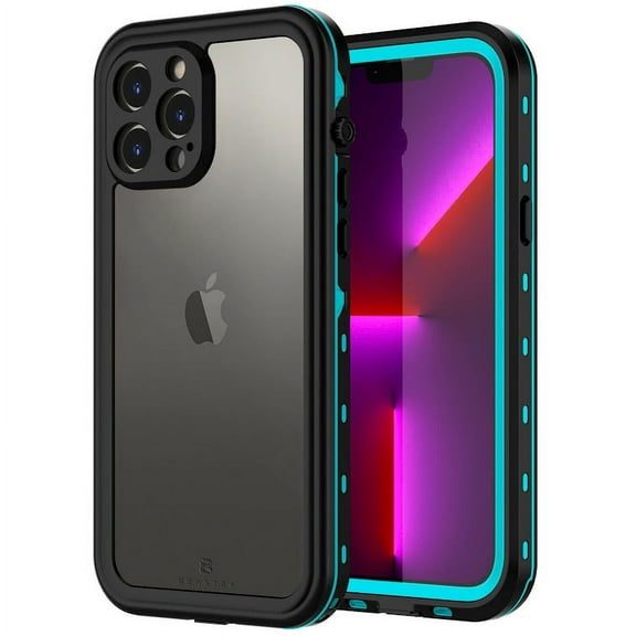 Waterproof Case for Apple iPhone 13 Pro Max, BEASTEK Clear Back TRE Series, Shockproof Underwater IP68 Certified Case, with Built-in Screen Protector Full Body Rugged Protective Cover, 6.7 inch