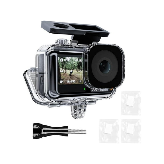 Waterproof Case for DJI Action 4 Action 3 Camera Accessories, with Anti-Fog Underwater Housing Shell Cage Supports 45M/148FT Deep Diving Scuba Snorkeling Swimming with Quick Release Screw